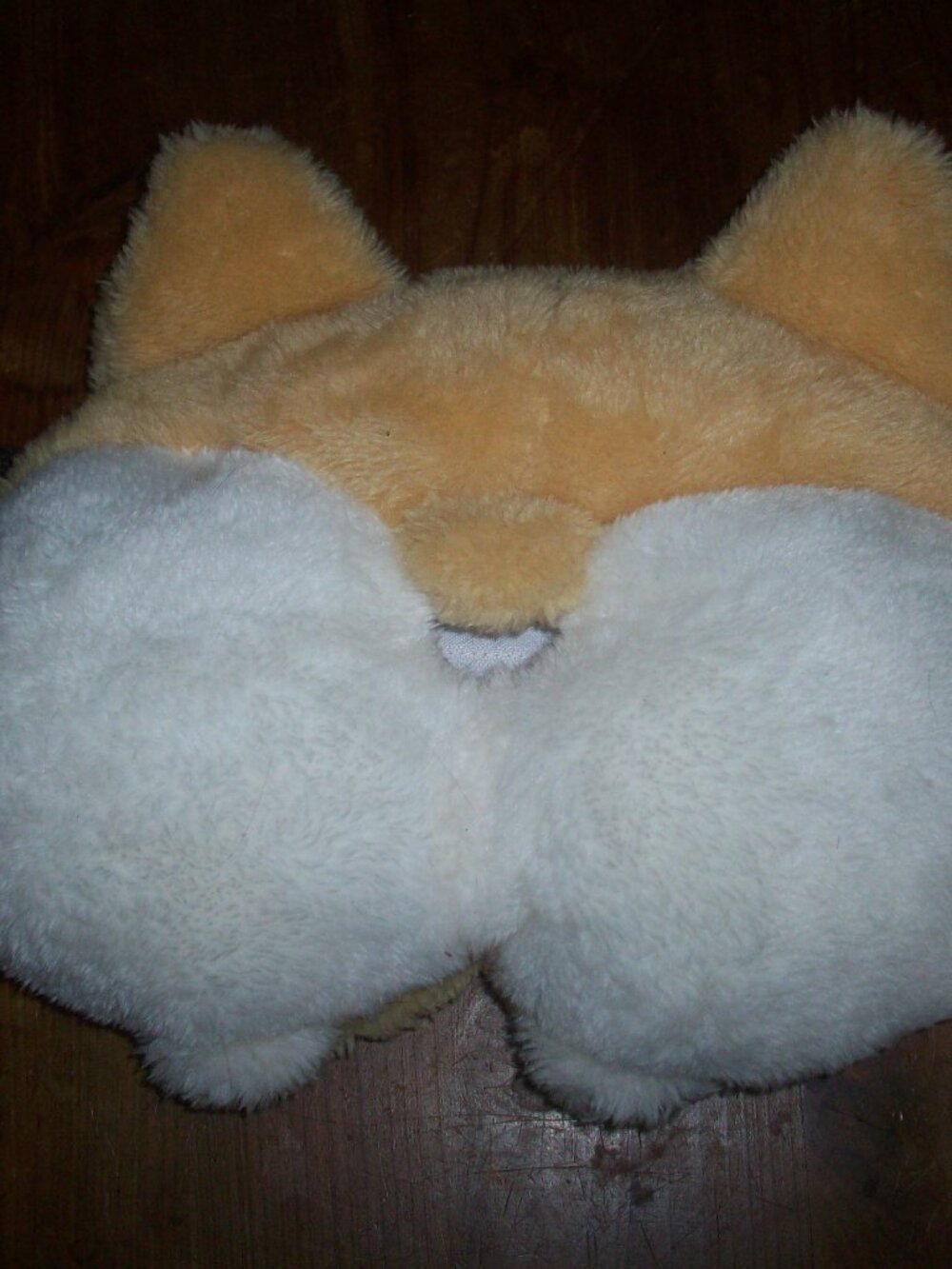 Plush Corgi Butt-Shaped Tissue Box Cover, Beige & White, 3D Effect Novelty Decor